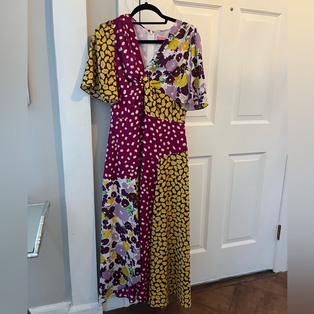 Kate Spade Purple and Yellow Floral Maxi Dress